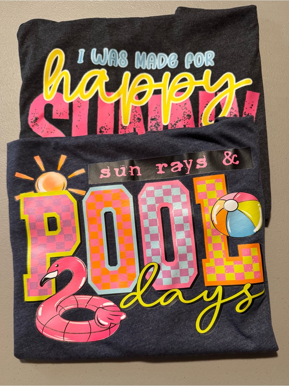 2 pc Tank Tops with Pool Days Happy Sunny Days Size Large